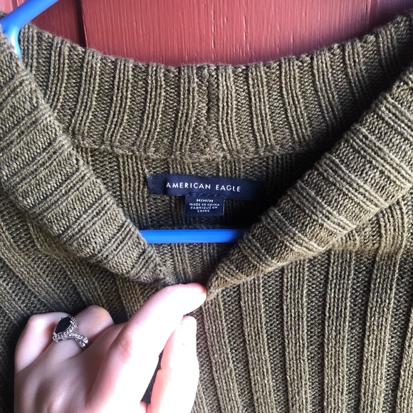 Army Green American Eagle Sweater - Picture 3 of 4